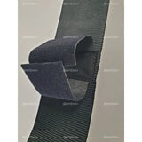 SportCom Boxring-Seiltrenner 8er-Set, Detail des Klettverschlusses an einem grauen Gurtband