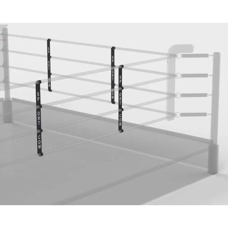 SportCom Boxring-Seiltrenner 8er-Set an vier Seilen, Grafik eines Rings mit senkrechten Trennern