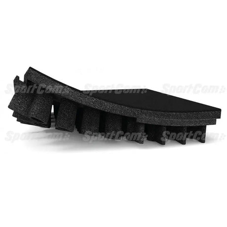 SportCom Durasafe Gummi-Bodenplatten, schwarze Platte mit Kroslock-Stecksystem von schräg, größte Stärke