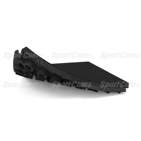 SportCom Durasound Akustikplatten in 5,08 cm, schwarze Gummiplatte mit Hohlkammern, Schnittansicht schräg