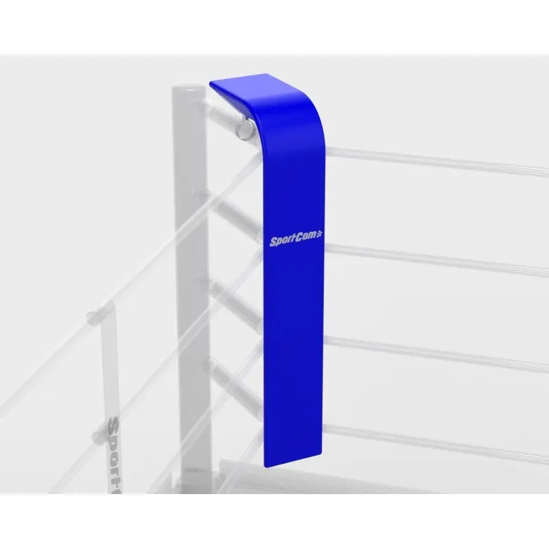 SportCom Eckpolster-Set für Boxringe mit 4 Seilen, Variante lang 140 x 30 cm, blaues Polster am Eckpfosten als Rendering