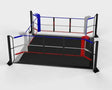 SportCom Ecofix Boxring mit Aluminiumrand, Render mit schwarzem Boden und rot-blauen Ecken