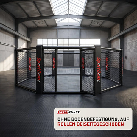SportCom Faltbarer MMA-Käfig in einer hellen Kampfsporthalle