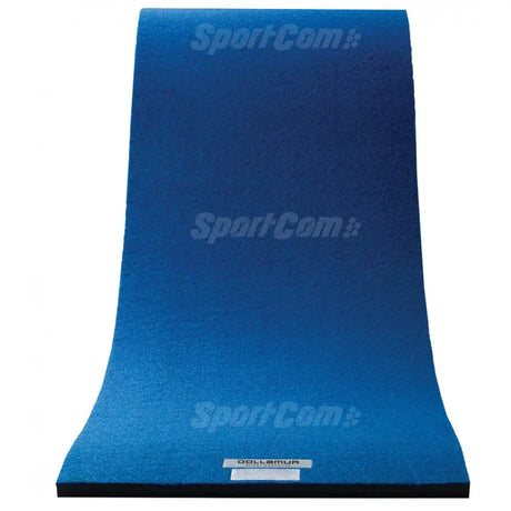 SportCom Flexi-Roll Gym & Cheer-Boden, Variante 3,5 cm: blaue Bahn ausgerollt, Draufsicht