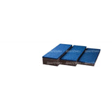 SportCom Flexi-Roll Gym & Cheer-Boden, drei blaue Musterstücke, Seitenansicht