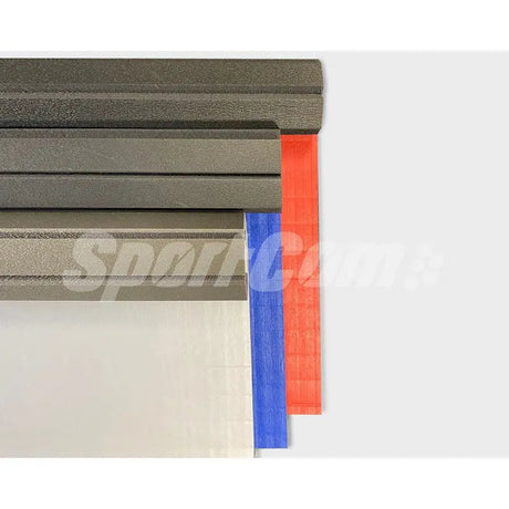 SportCom Flexi-Roll Home Mat, Detail der Kanten mit Schaumkern und farbiger Oberseite