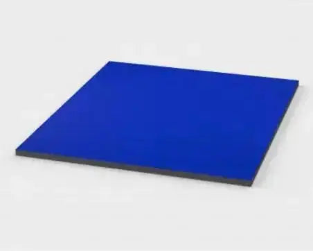 SportCom Flexi-Roll Home Mat SC-28601 in Blau, ausgerollte Matte als Draufsicht auf hellem Grund