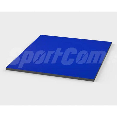 SportCom Flexi-Roll Home Mat 175 x 175 cm in Blau, flache Seitenansicht mit sichtbarer Kante