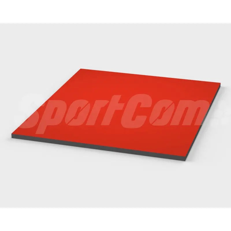 SportCom Flexi-Roll Home Mat 175 x 175 cm in Rot, flache Seitenansicht mit sichtbarer Kante