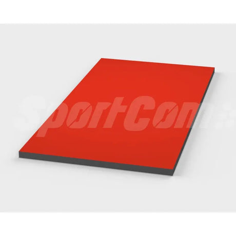 SportCom Flexi-Roll Home Mat 175 x 90 cm in Rot, flache Seitenansicht mit sichtbarer Kante