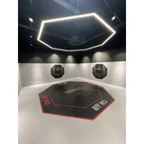 SportCom Flexi-Roll Individualisierung mit schwarzem Achteck auf grauer Matte, Blick von oben