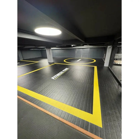 SportCom Flexi-Roll Individualisierung mit gelben Linien und Kreis, Blick in den Raum