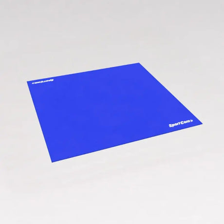SportCom Flexi-Roll Mattenfläche für Boxringe in Blau, ausgerollt, Schrägansicht