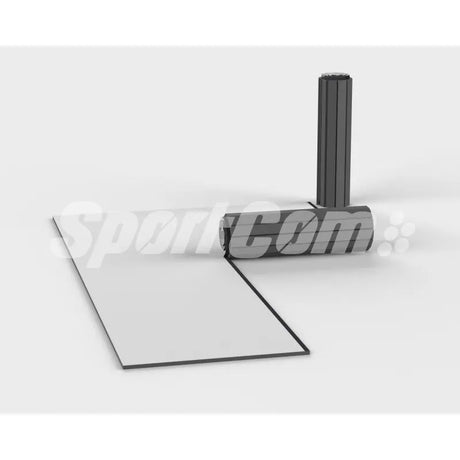 SportCom Flexi-Roll Ringermatte von Dollamur, Variante 5 cm: ausgerollte weiße Matte mit Rolle, freigestellt