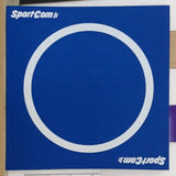 SportCom Flexi-Roll Wrestling Home Mat in Blau als Draufsicht mit weißem Ring