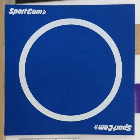 SportCom Flexi-Roll Wrestling Home Mat in Blau als Draufsicht mit weißem Ring