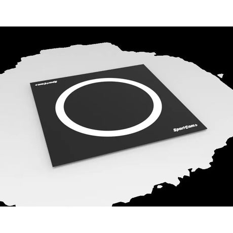SportCom Flexi-Roll Wrestling Home Mat in Schwarz mit weißem Ring in Schrägansicht von oben