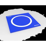 SportCom Flexi-Roll Wrestling Studio-Matte in Blau mit weißem Kreis, Schrägansicht