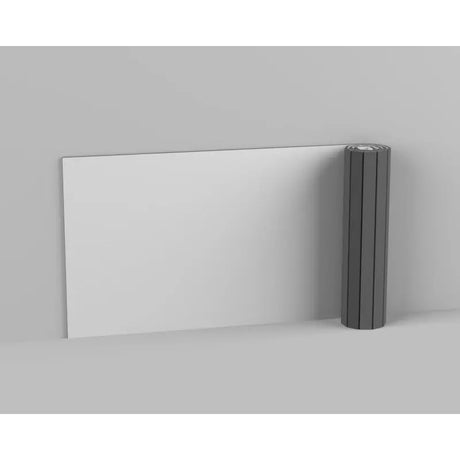 SportCom Flexi-Wall Wandschutz von Dollamur in Weiß, Wandpolster teilweise aufgerollt vor grauer Wand