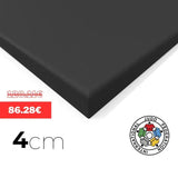 SportCom Judo-Tatami Reisstroh 1 × 1 m, 5 cm, rutschfeste Unterseite, Variante 2 × 1 m: Eckdetail in Schwarz, freigestellt