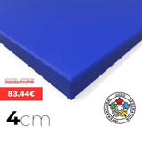 SportCom Judo-Tatami Reisstroh 2 × 1 m, 5 cm, glatte Unterseite, Farbmuster Blau, Variante 2 × 1 m