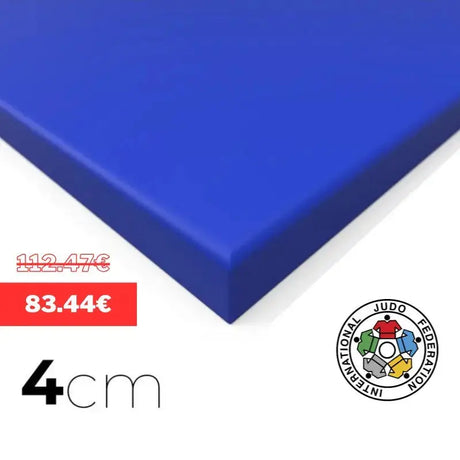 SportCom Judo-Tatami Reisstroh 2 × 1 m, 5 cm, glatte Unterseite, Farbmuster Blau, Variante 2 × 1 m