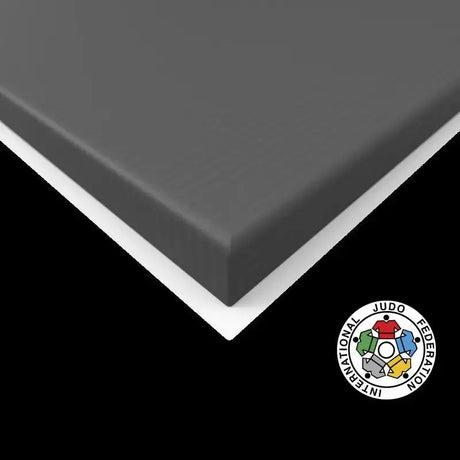SportCom Judo-Tatami Reisstroh 2 × 1 m, 5 cm, glatte Unterseite, Farbmuster Dunkelgrau, Variante 2 × 1 m