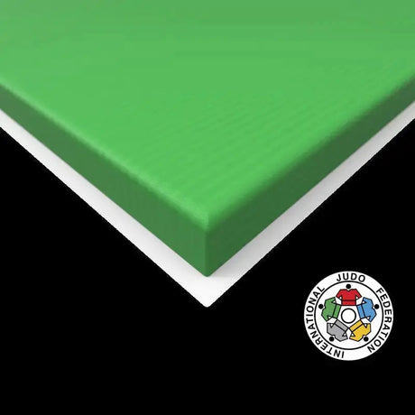SportCom Judo-Tatami Reisstroh 2 × 1 m, 5 cm, glatte Unterseite, Farbmuster Grün, Variante 2 × 1 m