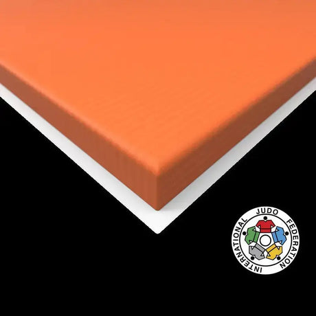 SportCom Judo-Tatami Reisstroh 2 × 1 m, 5 cm, glatte Unterseite, Farbmuster Orange, Variante 2 × 1 m
