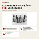 SportCom Klappbarer MMA-Käfig: frei versetzbar, keine Bodenbefestigung, Rollen an jeder Paneelverbindung