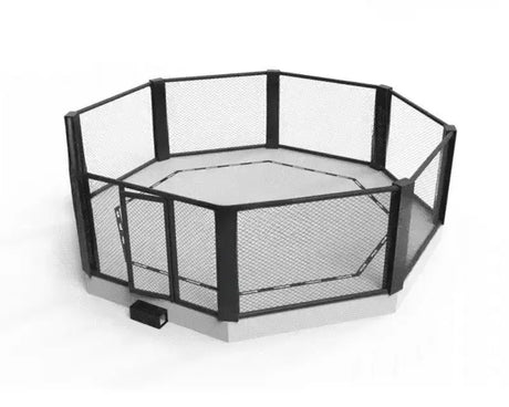 SportCom MMA-Käfig Oktagon mit Podium, Render auf Podium in Schrägansicht