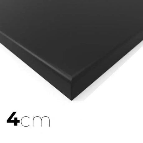SportCom MMA-Tatami Glattfinish 1 × 1 m, 4 cm, rutschfeste Unterseite, Eckansicht der schwarzen Matte, 2 × 1 m