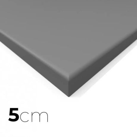 SportCom MMA-Tatami Glattfinish 1 × 1 m, 5 cm, glatte Unterseite, Eckansicht der grauen Matte, 1 × 1 m
