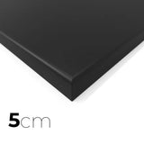 SportCom MMA-Tatami Glattfinish 1 × 1 m, 5 cm, glatte Unterseite, Eckansicht der schwarzen Matte mit glatter Oberfläche