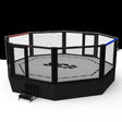 SportCom MMA-Wettkampfkäfig 9 m ohne Laufsteg, Render in Schrägansicht mit Treppe
