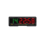 SportCom Multi-Timer von Favero als Wandversion, Frontansicht mit grüner und roter LED-Anzeige