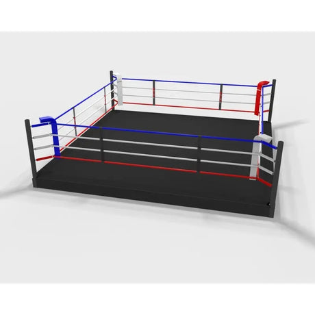 SportCom Pro-Trainingsboxring mit 30 cm Podium, Render mit schwarzem Boden