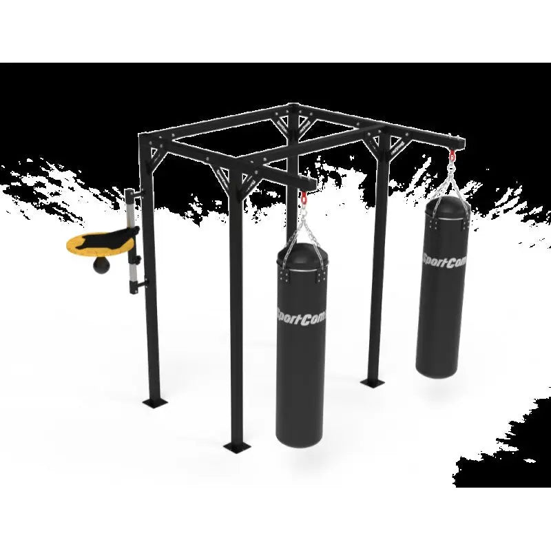 SportCom Proboxe Wandstation für Sandsäcke, Render mit Speedball-Plattform vor hellem Hintergrund