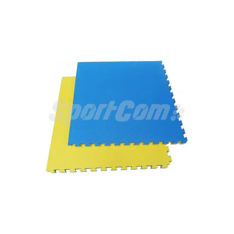 SportCom Puzzlematten 2 cm in Blau/Gelb, zwei Matten mit blauer und gelber Oberfläche