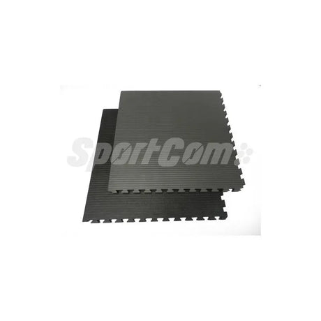 SportCom Puzzlematten 4 cm in Schwarz/Grau, zwei Matten versetzt übereinander
