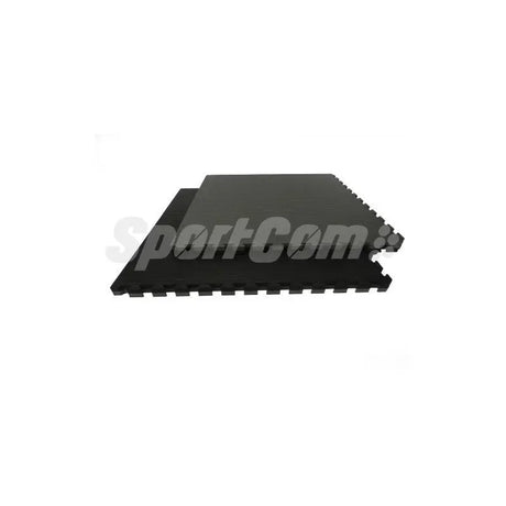 SportCom Puzzlematten 4 cm, zwei zusammengesteckte schwarze Matten in flacher Ansicht