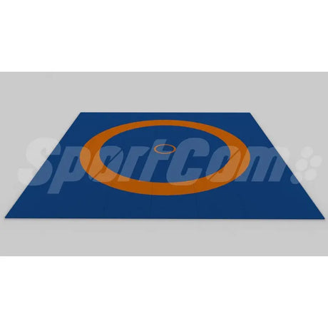SportCom Ringerkreis-Aufdruck für Dollamur Flexi-Roll-Matten, Kreisfarbe Hellgrau, olympische Ausführung mit breitem Ring: Render der Matte