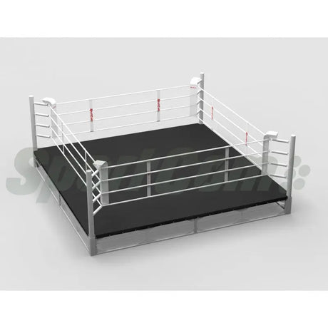 SportCom Ringplane für Podium-Trainingsringe – Variante 4 × 4 m: Grafik mit schwarzer Plane auf dem Podium