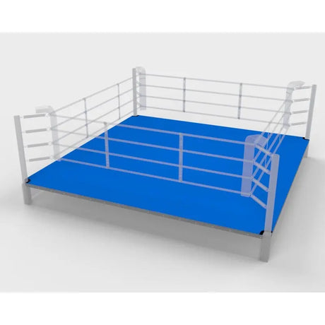 SportCom Ringplane für Podium-Trainingsringe – Variante 5 × 5 m: Grafik mit blauer Plane und weißen Seilen