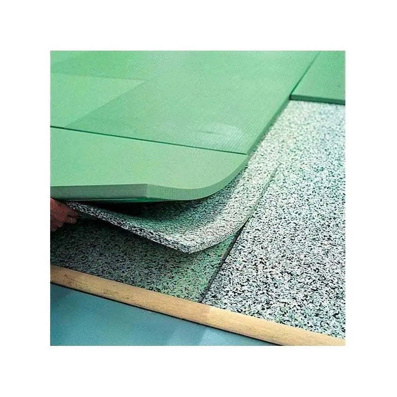 SportCom Schaumstoffunterlage für Tatami 3 cm: Detail der gesprenkelten Unterlage unter grünen Tatami-Matten