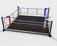 SportCom Trainings-Boxring mit 15 cm Podium, Render mit schwarzem Boden und roten und blauen Ecken