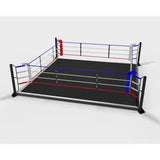 SportCom Trainingsboxring mit 15 cm Podium, Render der Variante 6 x 6 m mit grauem Boden
