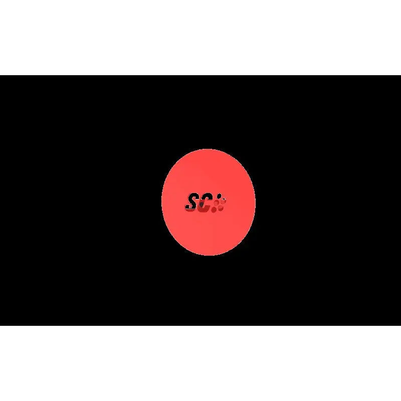SportCom Wandballziel Pro, rote Zielscheibe mit Logo frontal vor schwarzem Hintergrund