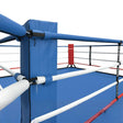 SportCom Wettkampf-Boxringseil mit Hülle in 20 m, Ringecke mit blauem Eckpolster, erste Ansicht