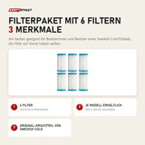 Swedish Cold Filterpaket mit 6 Filtern mit 3 Merkmalen: 6 Filter, Je Modell erhältlich, Original-Ersatzteil